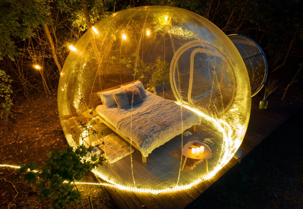 sleeping in a bubble tent